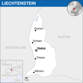 Location of Liechtenstein