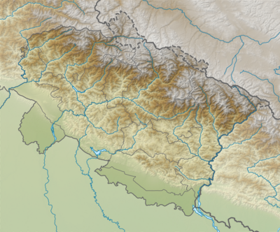 India Uttarakhand relief map.svg