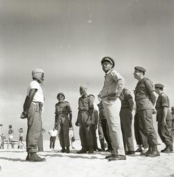 Mobutu in a 1963 visit to Israel, where he participated in a shortened IDF paratrooper course