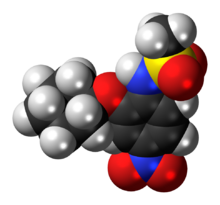 Space-filling model of the NS-398 molecule