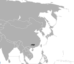 Distribution of the South China tiger