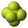 Spacefill model of sulfur hexafluoride