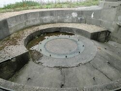 The holdfast for one of the 6 pounder guns at Darell's Battery.jpg