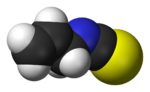 Space-filling model of allyl isothiocyanate