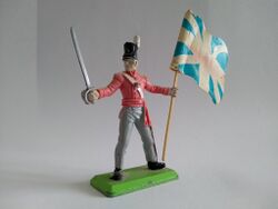 Britains Deetail Waterloo British Officer with Sword and Flag