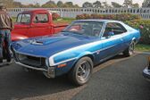 Shows a blue 1970 Javelin