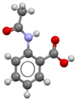 Ball-and-stick model of N-Acetylanthranilic acid