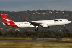 Qantas Airbus A330-300 arriving at Perth Airport Monty-1.jpg