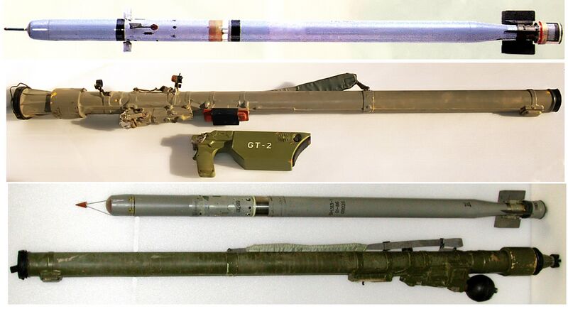 File:SA-16 and SA-18 missiles and launchers.jpg