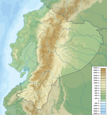 Map showing the location of Cueva de los Tayos