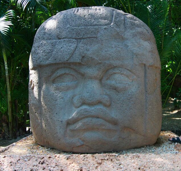 File:Olmeca head in Villahermosa.jpg