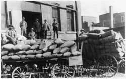 Pinons packed for shipment, Santa Fe, NM, US, 1921