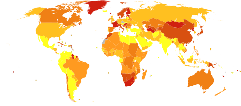 File:Schizophrenia world map-Deaths per million persons-WHO2012.svg