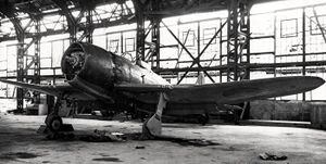 Mitsubishi A7M2 in a hangar, circa in late 1945 (80-G-193473).jpg