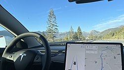 Tesla Autopilot engaged on I-80 near Lake Tahoe.jpg
