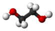 Ball and stick model of ethylene glycol