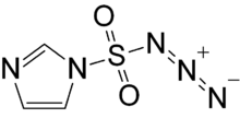 Space-filling model of the imidazole-1-sulfonyl azide molecule