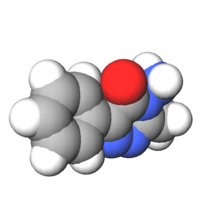Space-filling model of the metamitron molecule