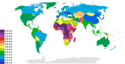 Total Fertility Rate Map by Country.svg