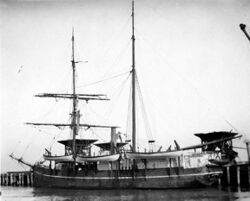 Whaling steamer KARLUK at dock, Alaska, 1913 (COBB 81).jpeg