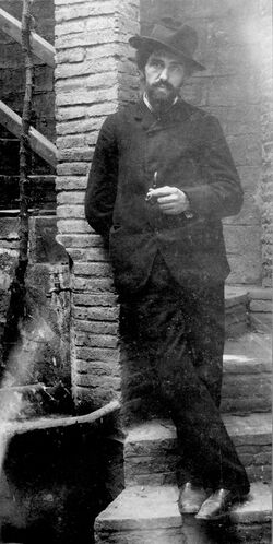 Joaquín Torres-García, 1903, at the Sagrada Familia, Barcelona.jpg