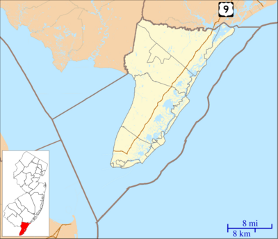 Location map of Cape May County, New Jersey.svg