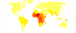 Malaria world map - DALY - WHO2004.svg
