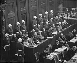 Nuremberg Trials. Looking down on defendants dock, circa 1945-1946. - NARA - 540127.jpg