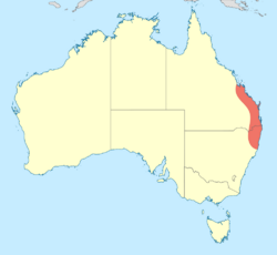 Petalura litorea distribution map.svg