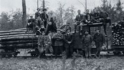 Students from Biltmore Forest School inspecting forest rail line Germany circa 1912.jpg