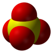 Ball-and-stick model of the sulfate anion