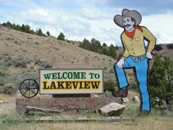 Welcome Sign, Lakeview, Oregon, 2014.JPG