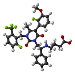 Elagolix molecule ball.png