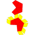 Elongated square trapezohedron net.png
