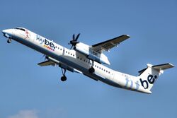 Flybe dash8 g-jecl takeoff manchester arp.jpg