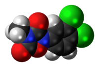 Space-filling model of methazole