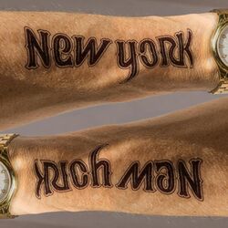 Ambigram tattoo New York Rich Man.jpg