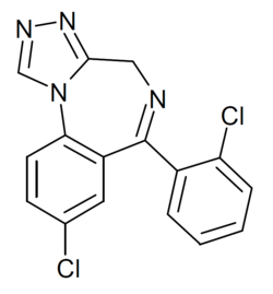Desmethyltriazolam structure.png