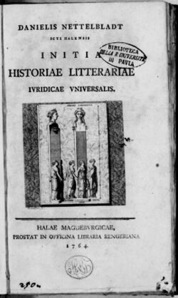 Nettelbladt, Daniel – Initia historiae litterariae iuridicae universalis, 1764 – BEIC 13728648.jpg