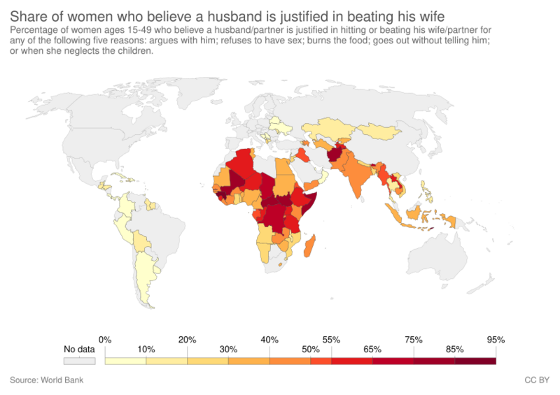File:Share of women who believe a husband is justified in beating his wife, OWID.svg