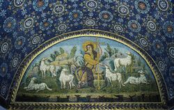 "The good Shepherd" mosaic - Mausoleum of Galla Placidia.jpg