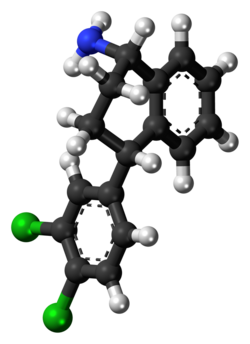 Desmethylsertraline molecule ball.png