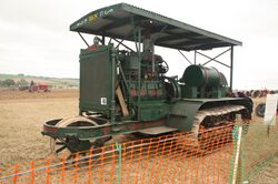 Restored Holt seventy-five tractor on display.