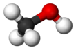 Ball and stick model of methanol
