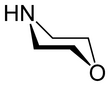 perspective skeletal formula of the morpholine molecule