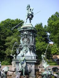 Bronze fountain in a Nuremberg park
