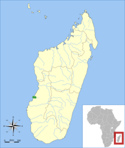 Pipistrellus hesperidus range Madagascar.svg