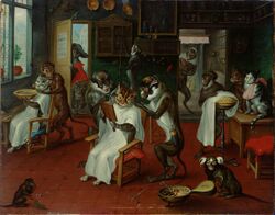 Abraham Teniers - Barbershop with monkeys and cats.jpg