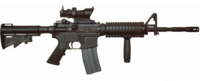 A Colt M4 Carbine with ACOG scope.