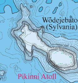 Micronesia and Marshall islands bathymetry, Wōdejebato (Sylvania) Guyot.png